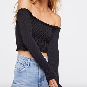Textured Long Sleeve Crop